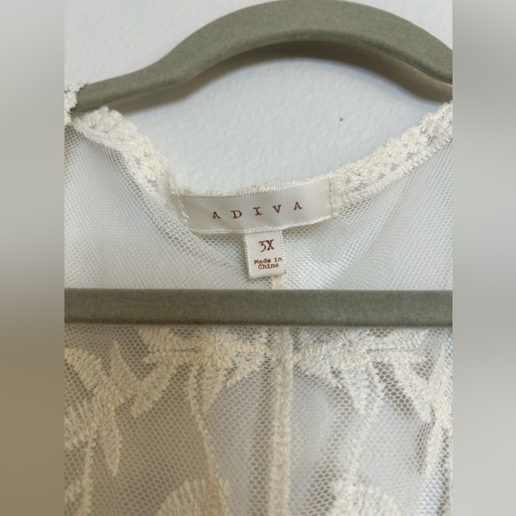 NWOT- Adiva Lace Cardigan- size 3X- Color Cream - Picture 3 of 4